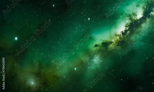 Green dark space galaxy stars nobula background