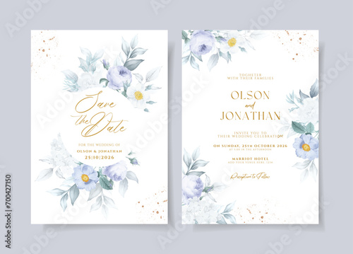 beautiful floral wreath wedding invitation card template