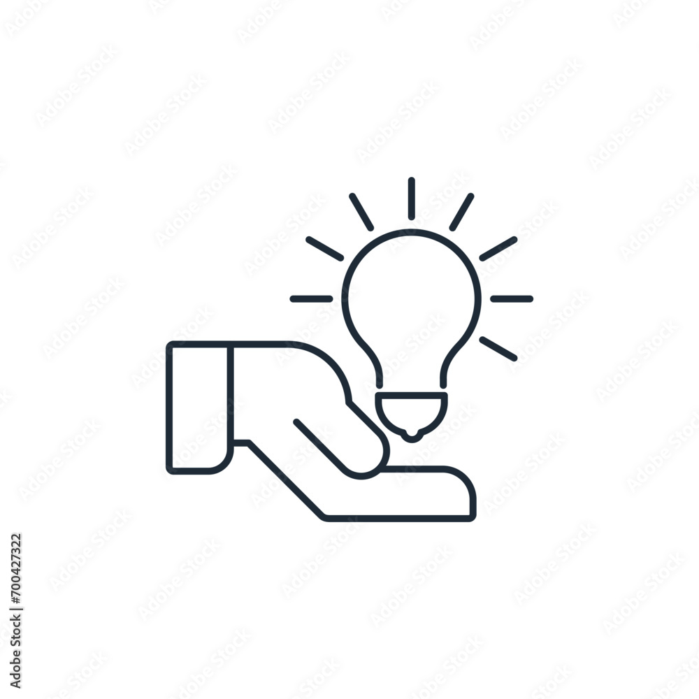 Presentation of the idea. Workshop. Vector linear icon illustration isolated on white background. Presentation of the idea. Workshop. Vector linear icon illustration isolated on white background.