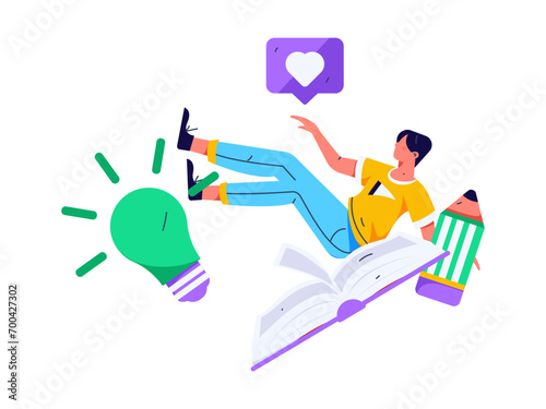 Education and learning people flat vector concept hand drawn illustration
