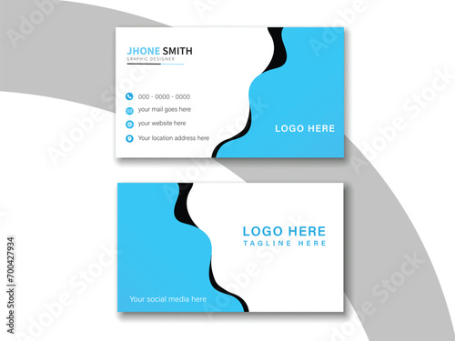 modern business card design . double sided business card design template .