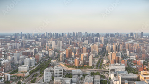 Modern metropolis, city skyline, urban architecture