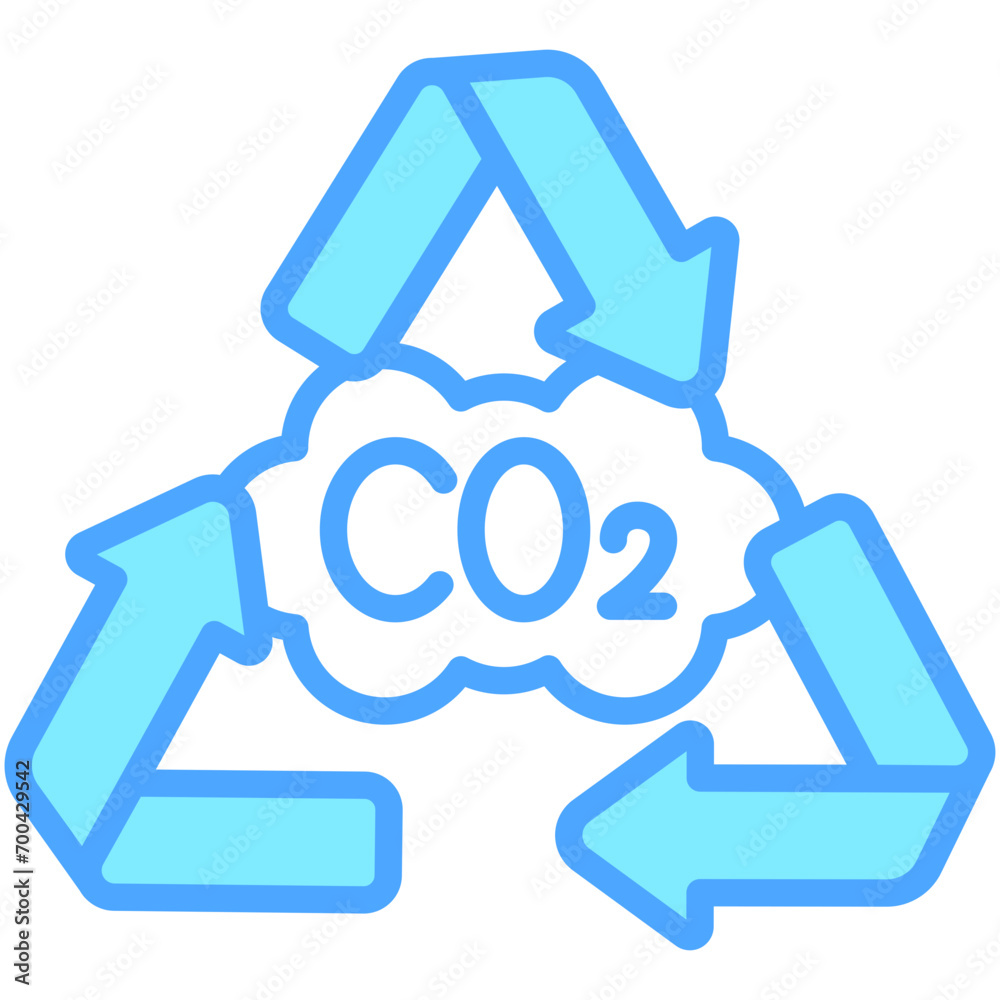 Carbon Neutral blue color icon, related to renewable energy, green energy. use for web, digital and app development Carbon Neutral blue color icon, related to renewable energy, green energy. use for web, digital and app development