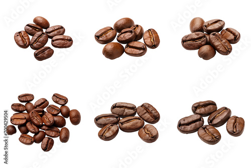Exquisite Selection of Roasted Coffee Beans on Transparent Background PNG, Ideal for Gourmet Beverage Blends