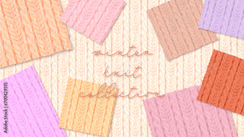 Knitted Seamless Pattern　棒編みニットのカラフルなパターン