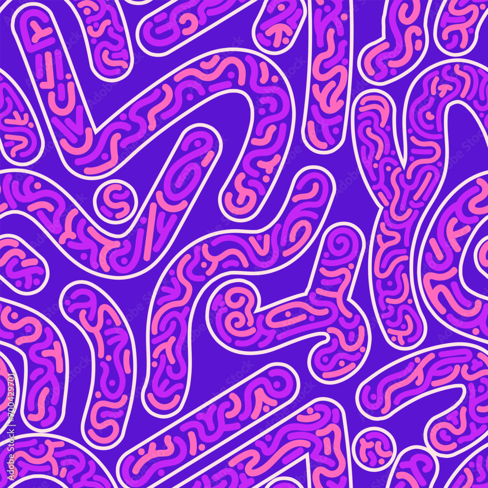 illustration of doodle seamless pattern inside the line illustration of doodle seamless pattern inside the line