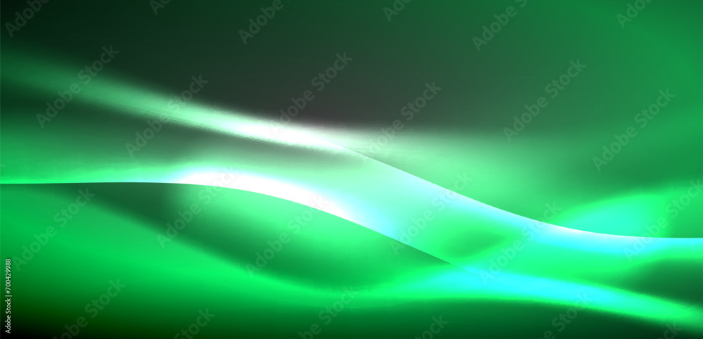 Neon-lit waves surge across background, mesmerizing dance of luminescence and motion. Dynamic backdrop captures essence of energy and modern aesthetics Neon-lit waves surge across background, mesmerizing dance of luminescence and motion. Dynamic backdrop captures essence of energy and modern aesthetics