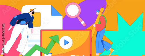 Education and learning people flat vector concept hand drawn illustration
