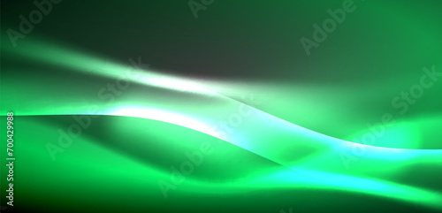 Neon-lit waves surge across background, mesmerizing dance of luminescence and motion. Dynamic backdrop captures essence of energy and modern aesthetics