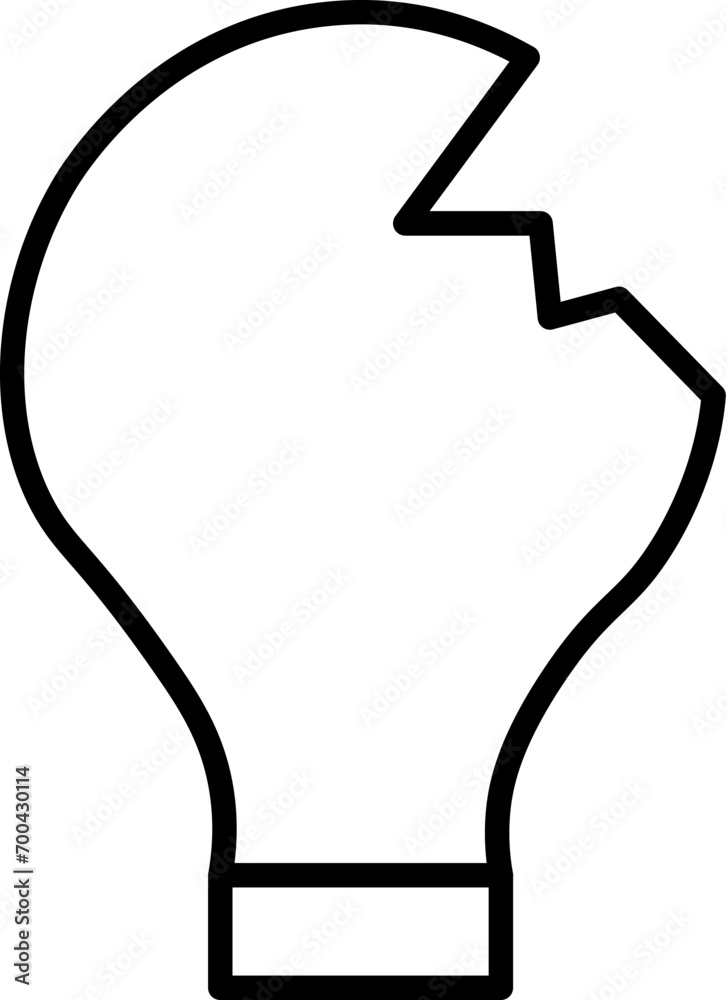 Broken Lamp Simple Outline Sign. Suitable for books, stores, shops. Editable stroke in minimalistic outline style. Symbol for design Broken Lamp Simple Outline Sign. Suitable for books, stores, shops. Editable stroke in minimalistic outline style. Symbol for design