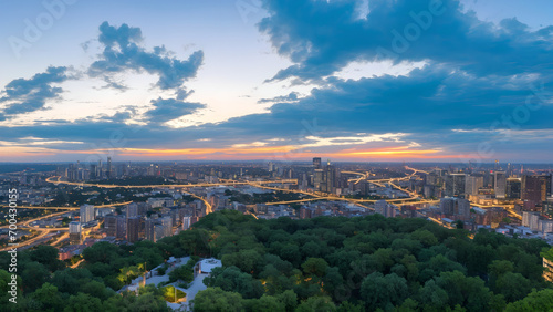 Modern metropolis, city skyline, urban architecture