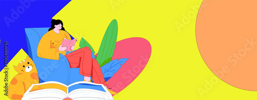 Education and learning people flat vector concept hand drawn illustration
