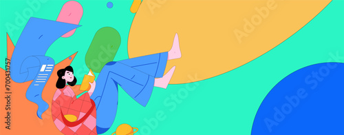 Education and learning people flat vector concept hand drawn illustration
