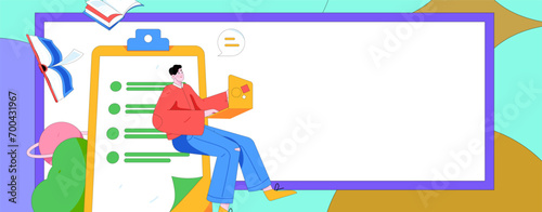Education and learning people flat vector concept hand drawn illustration
