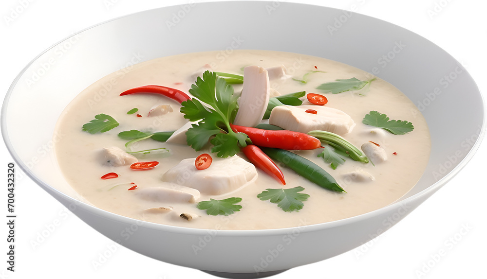 Image of a delicious-looking Tom Kha Gai, one of the most popular Thai dishes. Image of a delicious-looking Tom Kha Gai, one of the most popular Thai dishes.