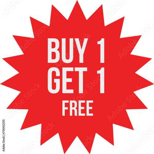 Buy one get one free tag label, buy 1 get 1 free banner