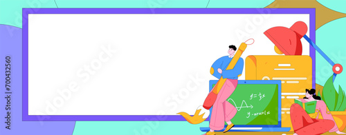 Education and learning people flat vector concept hand drawn illustration
