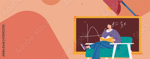 Education and learning people flat vector concept hand drawn illustration
