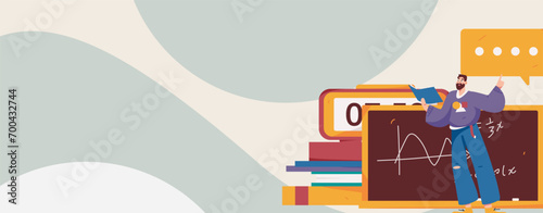 Education and learning people flat vector concept hand drawn illustration
