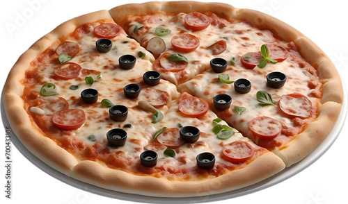 Image of a delicious-looking Pizza, one of the most popular Italian dishes. 