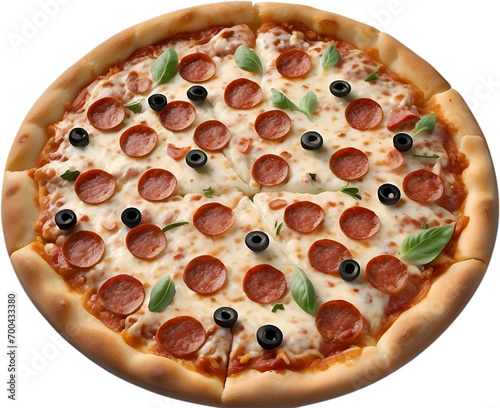 Image of a delicious-looking Pizza, one of the most popular Italian dishes.  photo