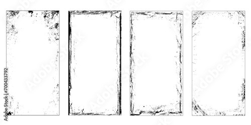 Abstract grunge frame set. Background vector texture photo