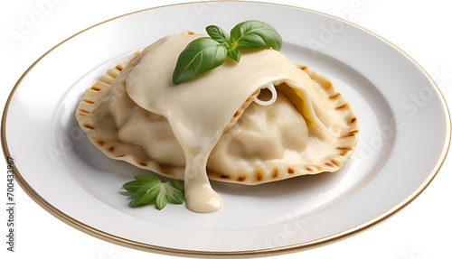 Image of a delicious-looking Pierogi, one of the most popular Polish dishes.  photo