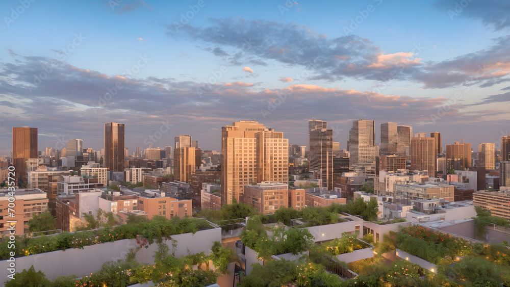 Fototapeta premium Modern metropolis, city skyline, urban architecture
