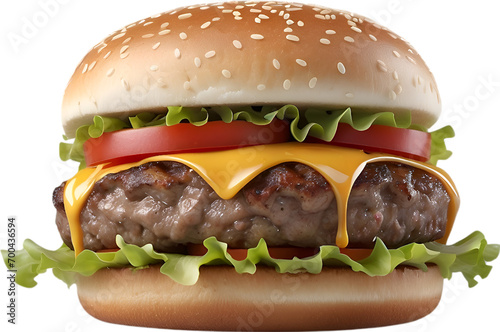 Image of a delicious-looking Burger, one of the most popular foods.  photo