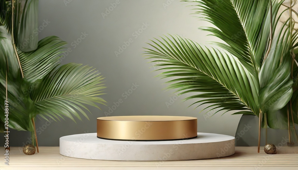 Palm Paradise Podium: Exquisite Display Background Palm Paradise Podium: Exquisite Display Background