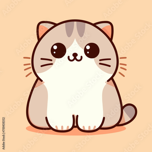 Illustration of cute cat. flat design