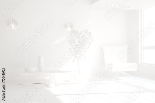 Modern interior design. 3D illustration