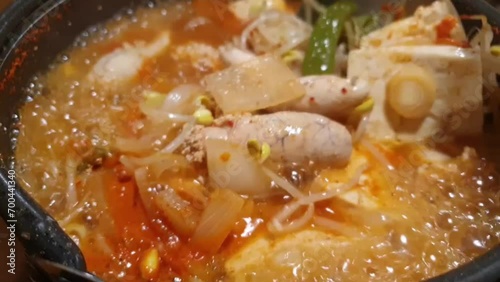 Delicious Altang, Korean Flavor, Spicy Fish Roe Soup photo