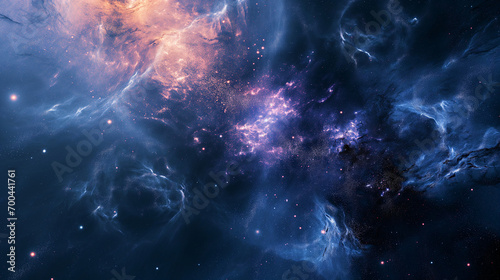 Stellar Cosmic Tapestry: A High-Resolution Space Background with Glittering Stars, Distant Galaxies, and Ethereal Nebulae, Perfect for Creative and Educational Use © Vasilina FC
