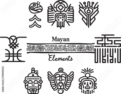 Mayan Elements Icons Set