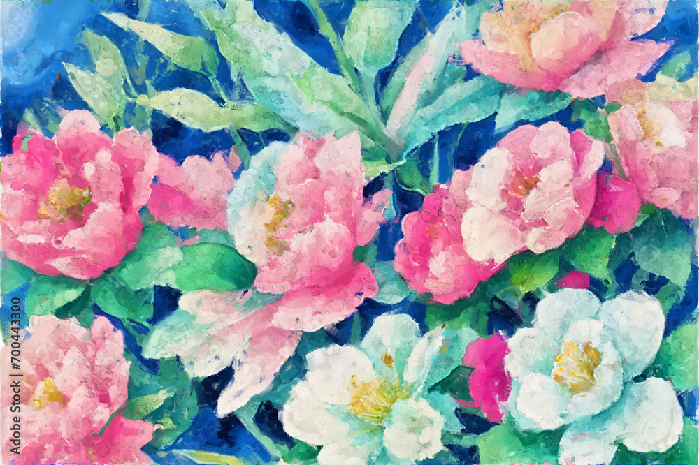 Obraz premium Elegant and beautiful oil painting flower illustration