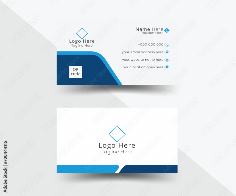 Modern blue simple styles corporate business card, visiting card, business card design, vector business card, professional business card, double sided business card layout templet 