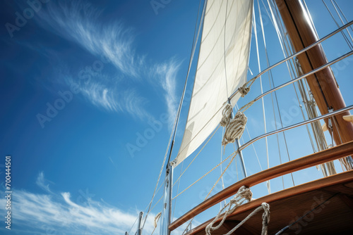 Sailboat travel mast sky nautical ship yacht sea boat blue sailing