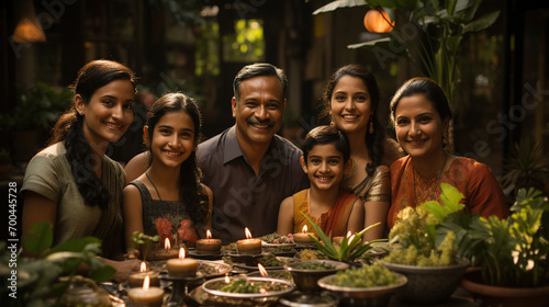Generational indian family together with smile faces