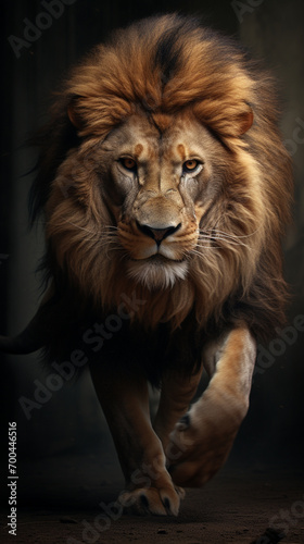 Lion head image  fierce and cool  illustration  Generate AI.