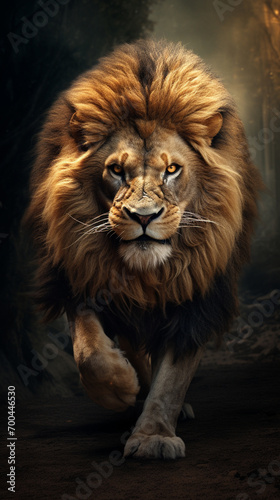 Lion head image  fierce and cool  illustration  Generate AI.