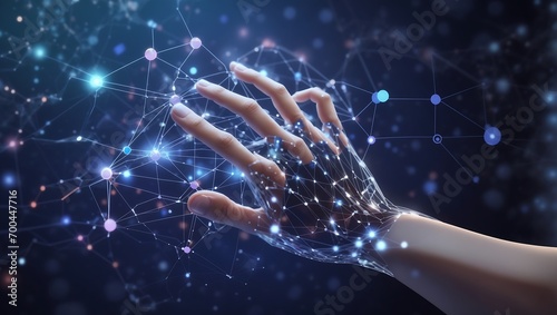 Embracing the Future  Conceptualizing Digital Transformation for the Next Generation Technology Era with AI and Machine Learning. Hands Touching the Big Data Structure  Unveiling the Intricacies 