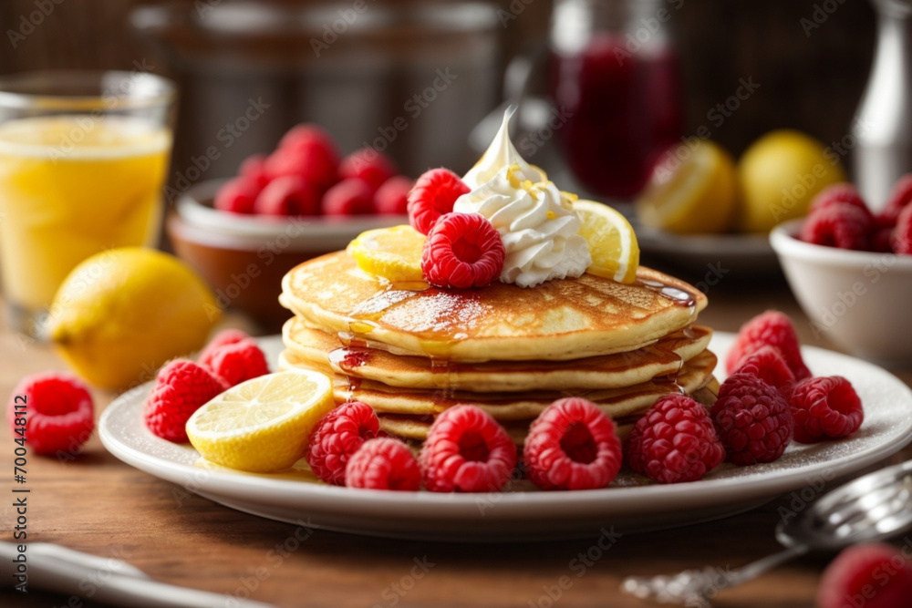 pancakes with whipped cream and syrup pancakes with whipped cream and syrup