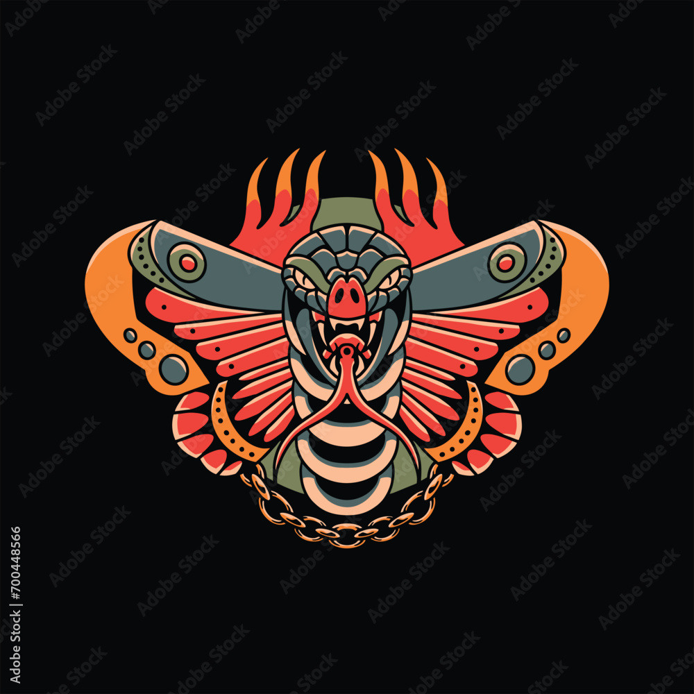 snake butterfly tattoo vector design snake butterfly tattoo vector design