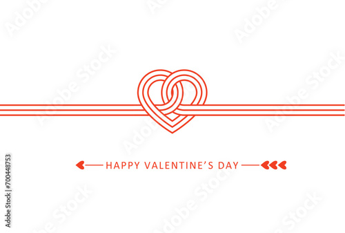 Heart-shaped Mizuhiki style design. Mizuhiki is a decorative string used for celebrations in Japan.