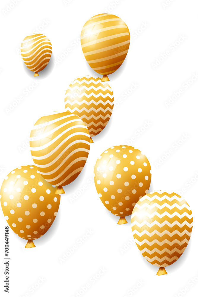 Celebrations background with golden helium balloons
