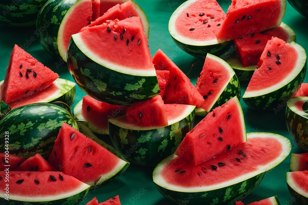 Texture, background, pattern of many pieces of watermelon. Texture, background, pattern of many pieces of watermelon.