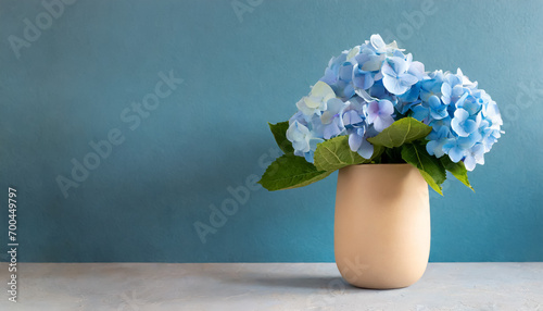 Hydrangea floral background with copy space for text. Mother's Day and Woman's Day greeting card.