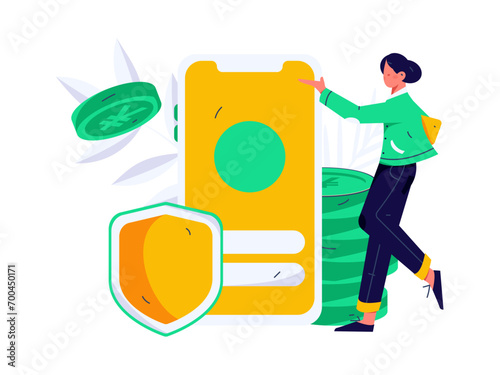 Internet financial management investment flat vector concept operation hand drawn illustration 