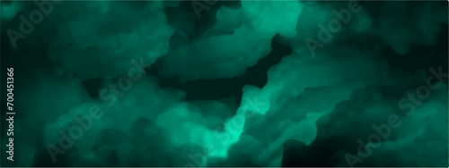 Dark storm clouds envelop the sky, hinting dramatic weather abstract. Blue light pierces through the white mist, painting a heavenly landscape. Tornadoes of fog and mist dance 